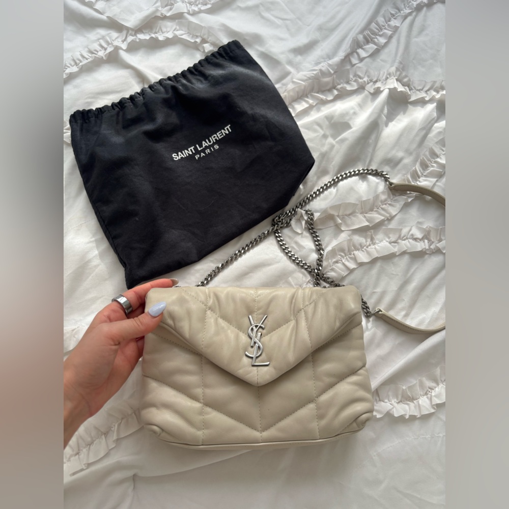 Saint Laurent Ivory Quilted Leather Bag Lou Lou - Picture 8 of 15